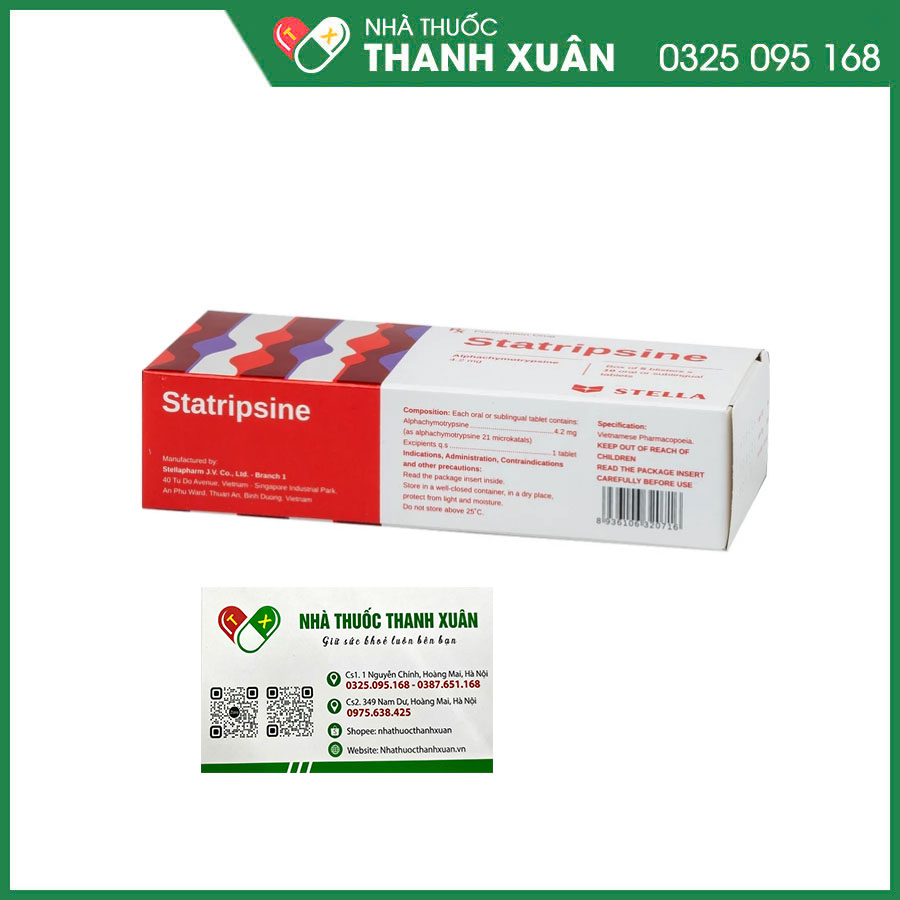 Statripsine thuốc điều trị phù nề sau chấn thương hoặc sau mổ